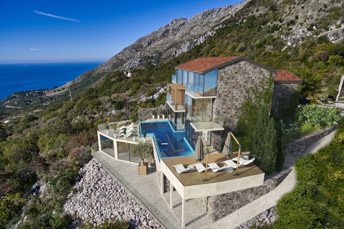 Boutique Hotel, exterior 3D visualization, Petrovac, Montenegro (2 of 3)