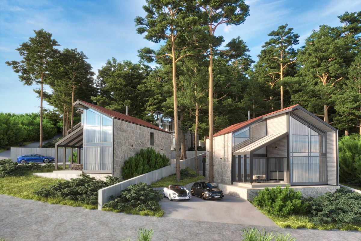Club Village, exterior 3D visualization, Kavač, Montenegro (2 of 7)