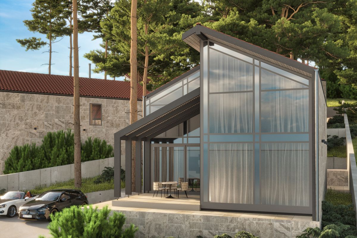 Club Village, exterior 3D visualization, Kavač, Montenegro (3 of 7)