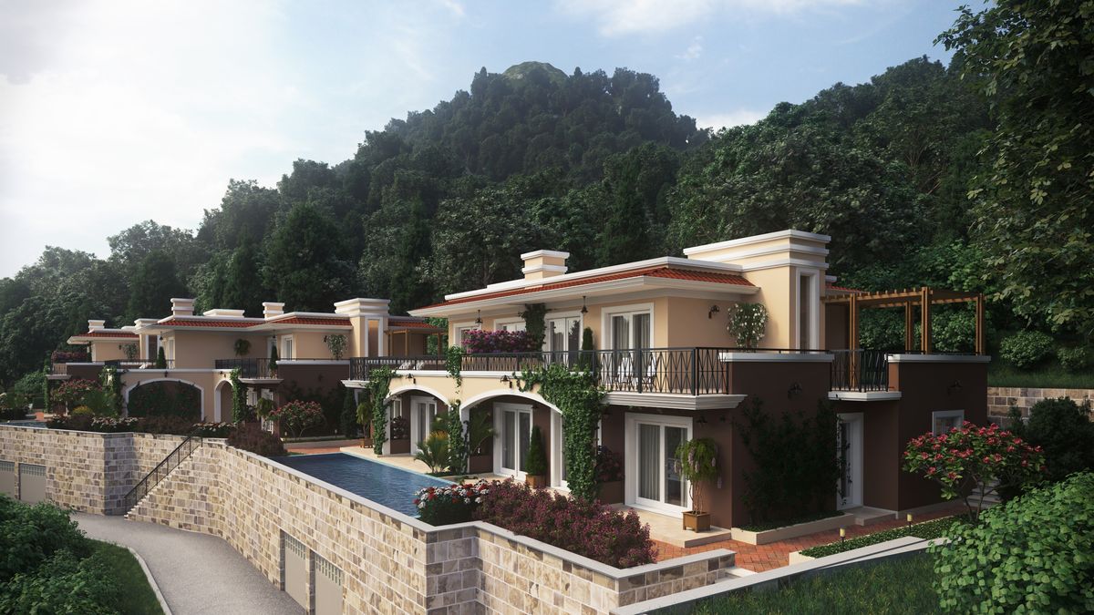 Complex of Villas Green Hill, exterior 3D visualization, Orahovac, Montenegro (2 of 14)
