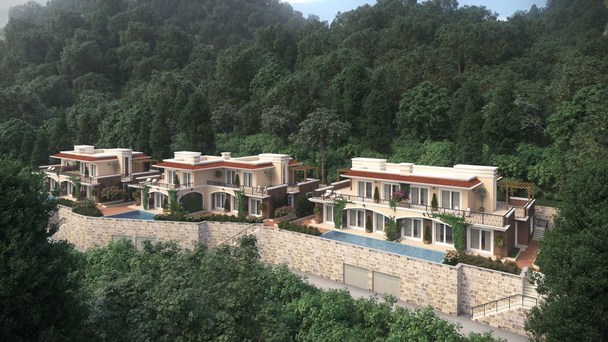 Complex of Villas Green Hill, exterior 3D visualization, Orahovac, Montenegro (3 of 14)