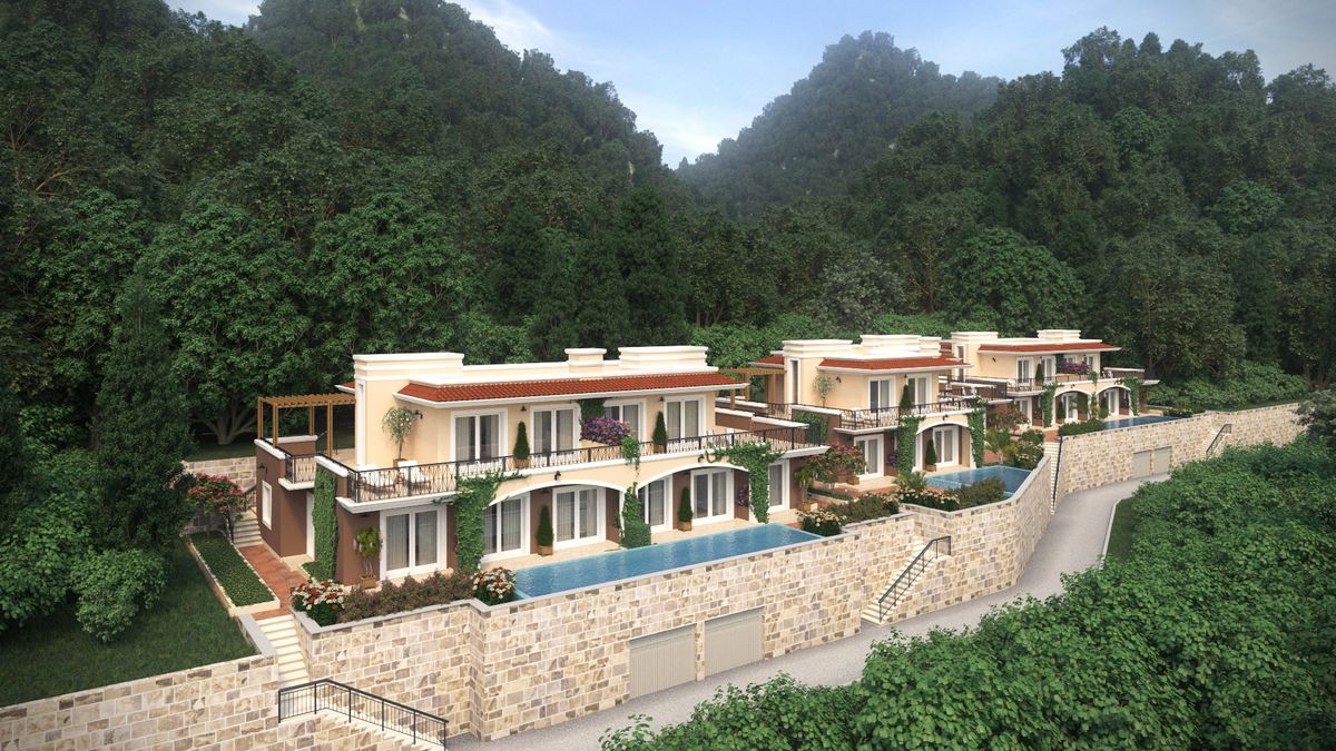 Complex of Villas Green Hill, exterior 3D visualization, Orahovac, Montenegro (5 of 14)