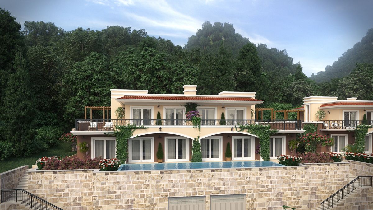 Complex of Villas Green Hill, exterior 3D visualization, Orahovac, Montenegro (6 of 14)