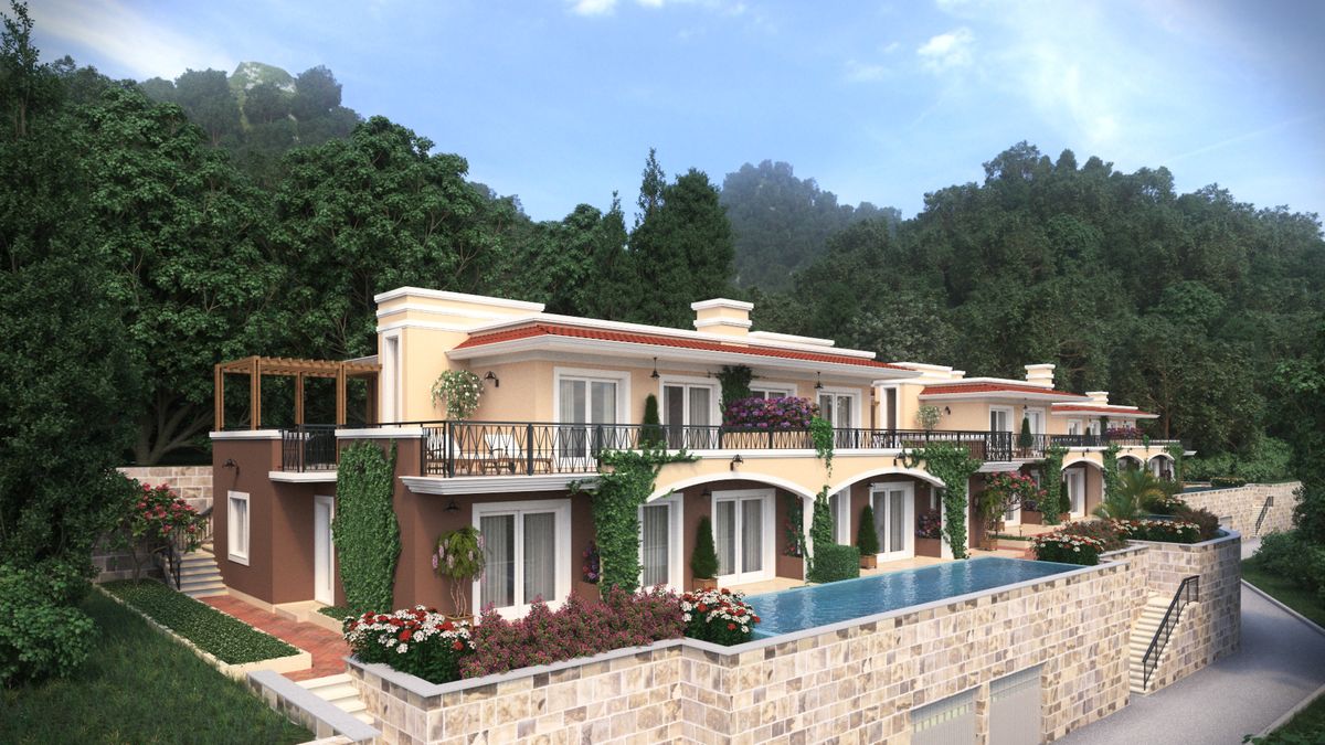 Complex of Villas Green Hill, exterior 3D visualization, Orahovac, Montenegro (7 of 14)