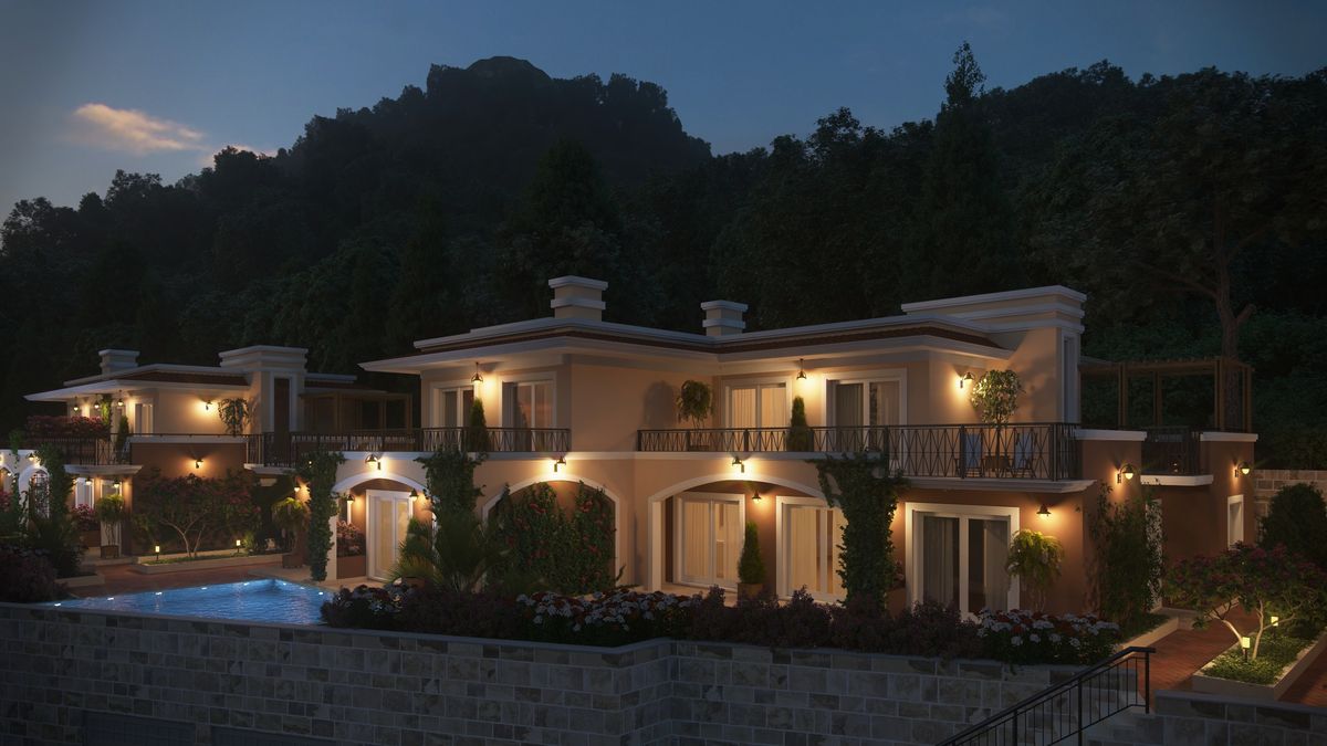 Complex of Villas Green Hill, exterior 3D visualization, Orahovac, Montenegro (8 of 14)
