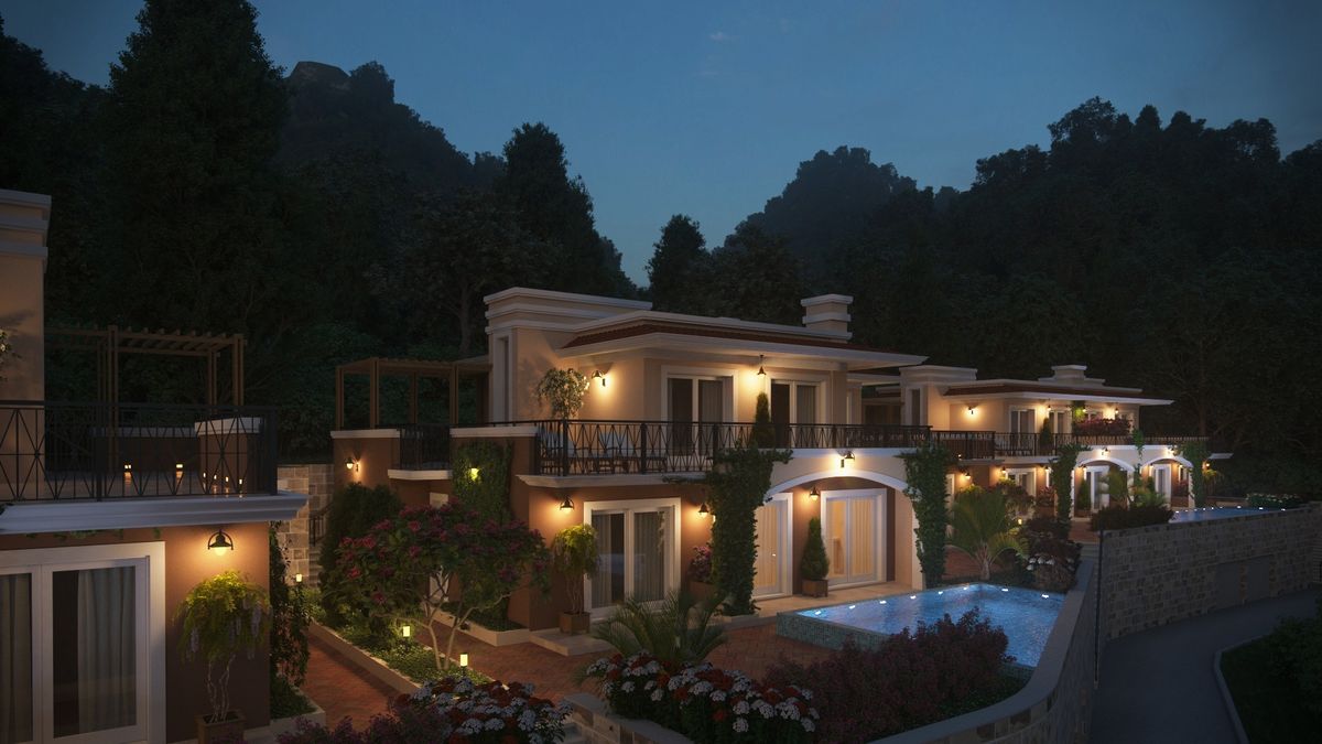Complex of Villas Green Hill, exterior 3D visualization, Orahovac, Montenegro (9 of 14)