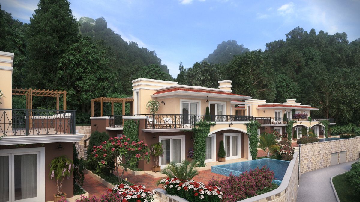 Complex of Villas Green Hill, exterior 3D visualization, Orahovac, Montenegro (10 of 14)