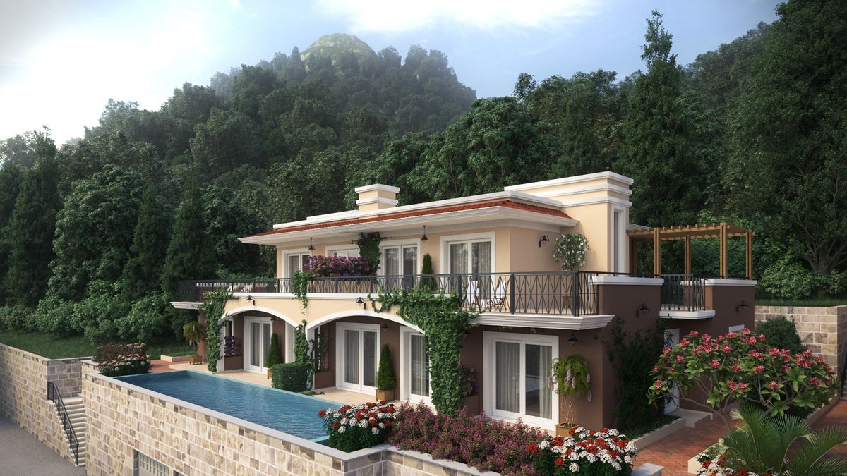Complex of Villas Green Hill, exterior 3D visualization, Orahovac, Montenegro (13 of 14)
