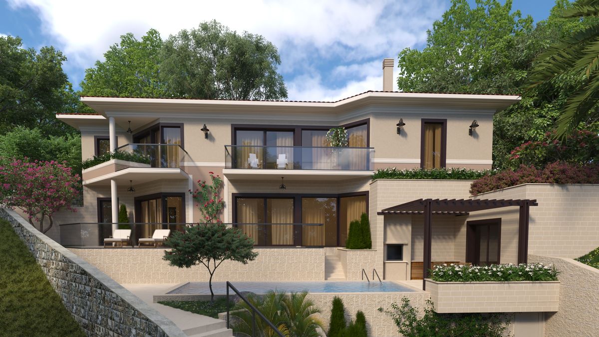 Complex of villas Inspiration, exterior 3D visualization, Tivat, Montenegro (2 of 7)