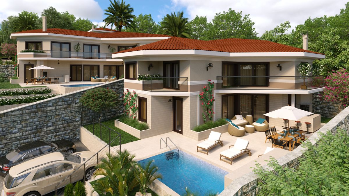 Complex of villas Inspiration, exterior 3D visualization, Tivat, Montenegro (4 of 7)