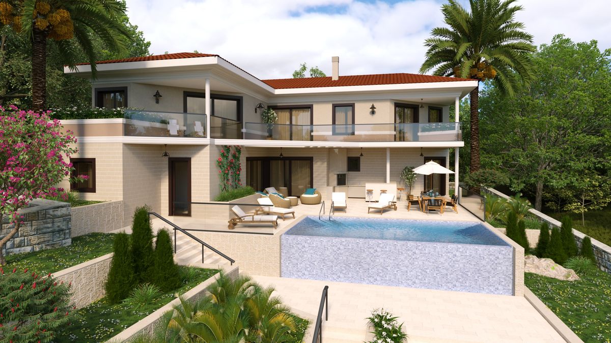 Complex of villas Inspiration, exterior 3D visualization, Tivat, Montenegro (6 of 7)