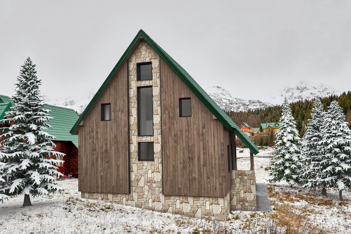 Private House, exterior 3D visualization, Žabljak, Montenegro (4 of 4)