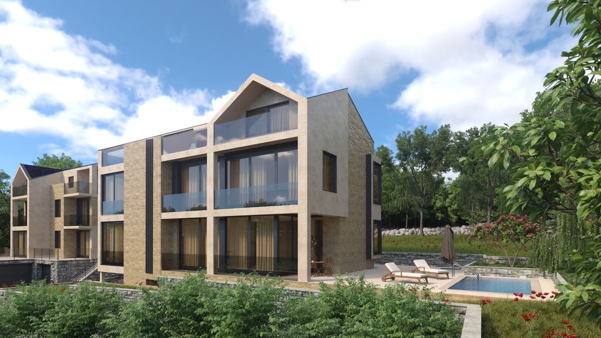 Villa and guest house Ivetta, exterior 3D visualization, Orahovac, Montenegro (3 of 8)