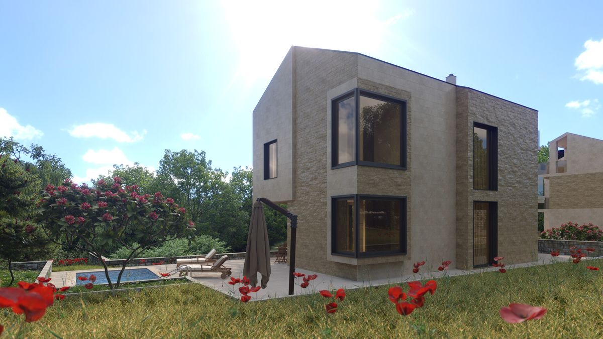 Villa and guest house Ivetta, exterior 3D visualization, Orahovac, Montenegro (4 of 8)
