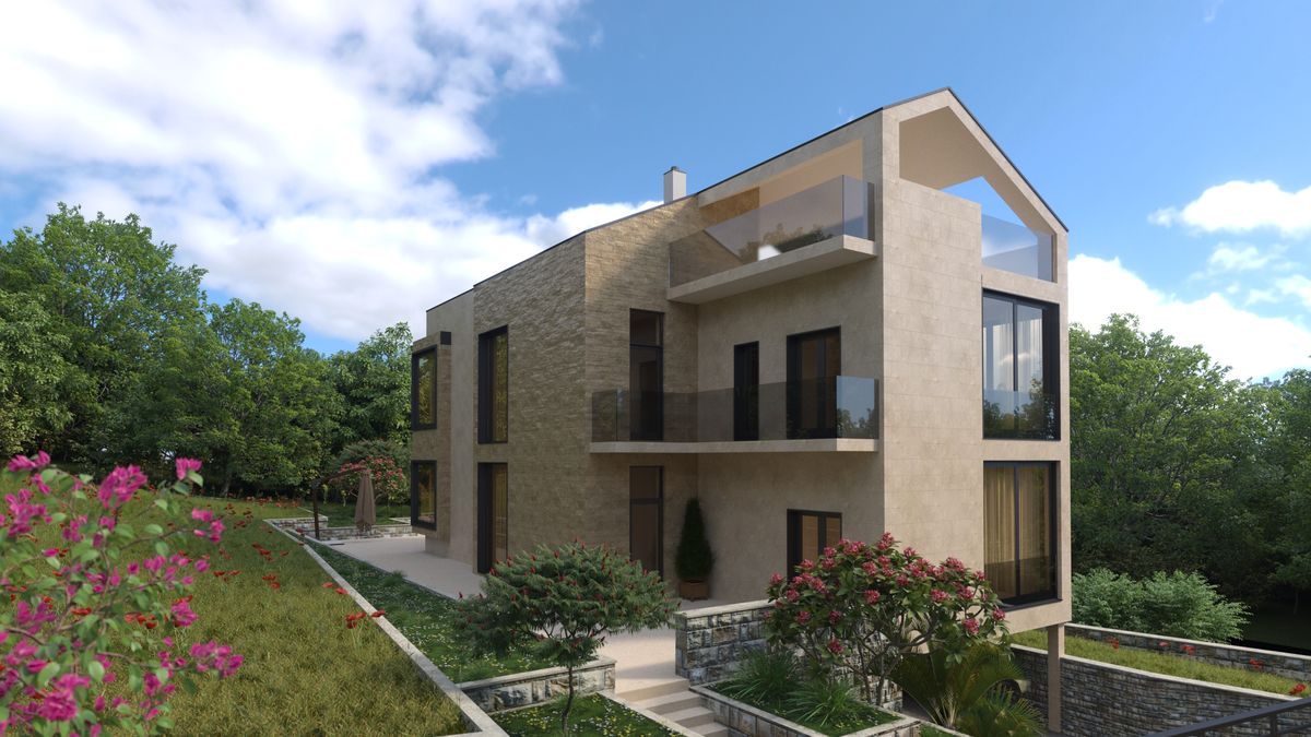 Villa and guest house Ivetta, exterior 3D visualization, Orahovac, Montenegro (5 of 8)