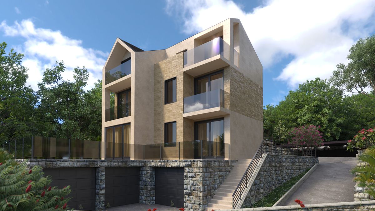Villa and guest house Ivetta, exterior 3D visualization, Orahovac, Montenegro (6 of 8)