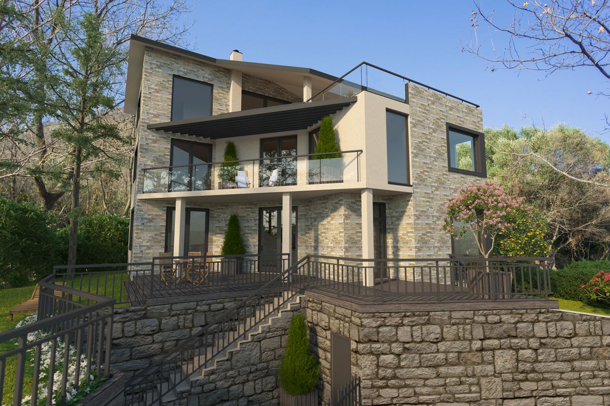 Villa Credo, exterior 3D visualization, Bar, Montenegro (2 of 3)