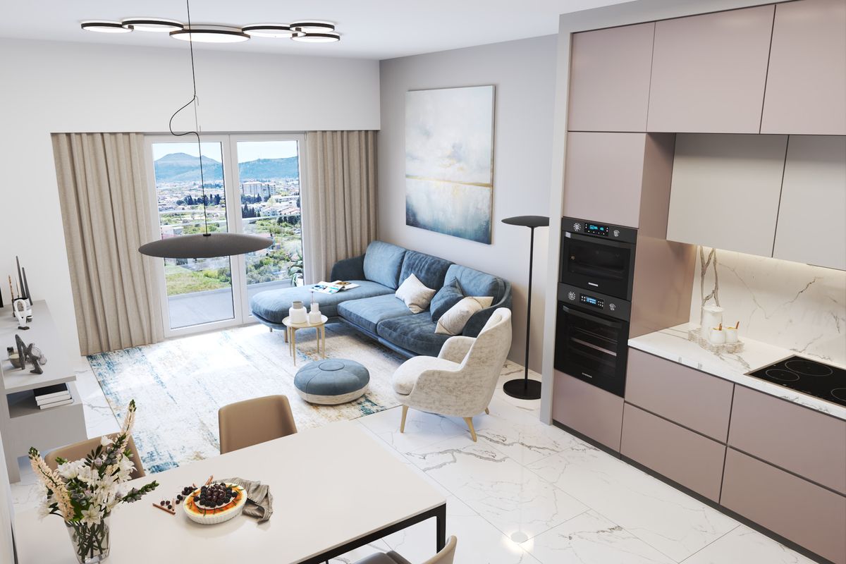 Apartment #56 Emerald Residence, interior 3D visualization, Bar, Montenegro (2 of 21)