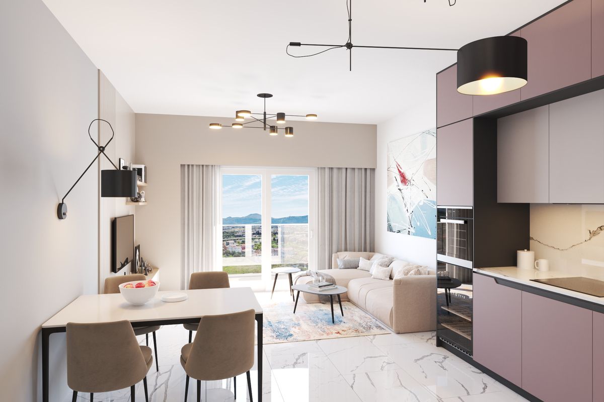 Apartment #57 Emerald Residence, interior 3D visualization, Bar, Montenegro (2 of 14)