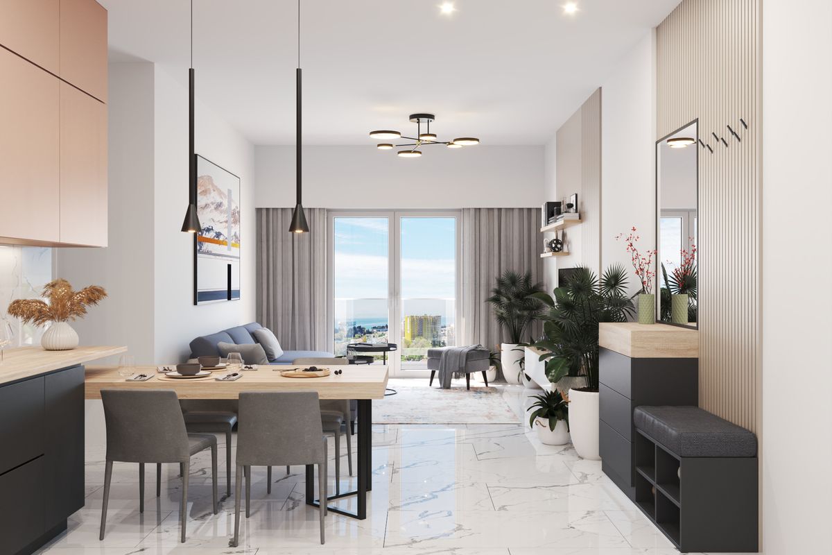 Apartment #58 Emerald Residence, interior 3D visualization, Bar, Montenegro (1 of 25)