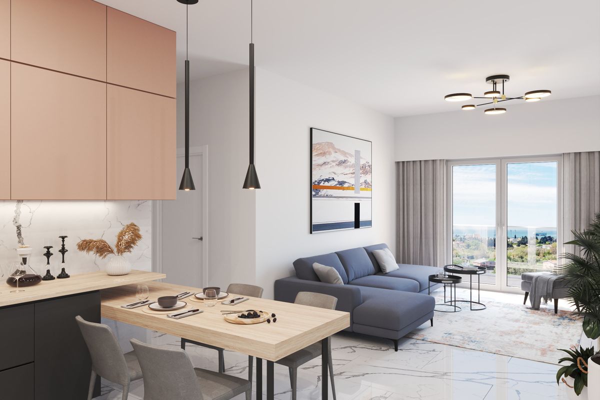 Apartment #58 Emerald Residence, interior 3D visualization, Bar, Montenegro (2 of 25)
