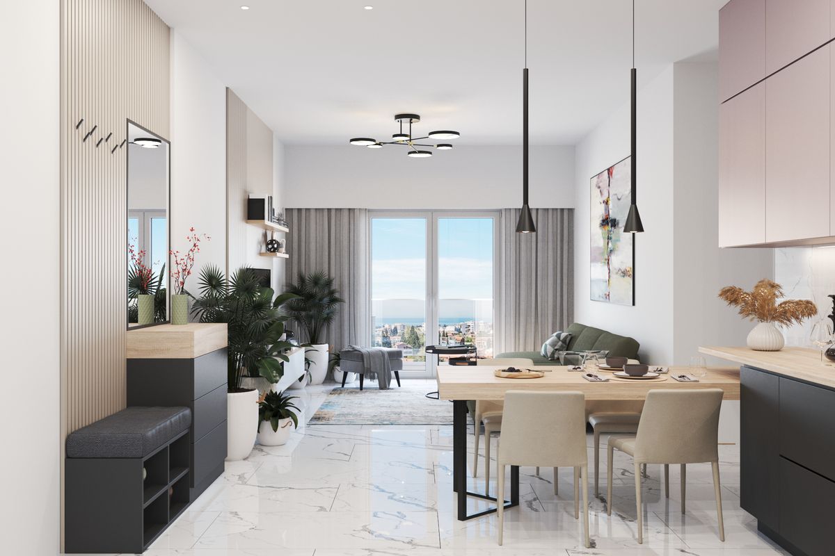 Apartment #59 Emerald Residence, interior 3D visualization, Bar, Montenegro (2 of 25)