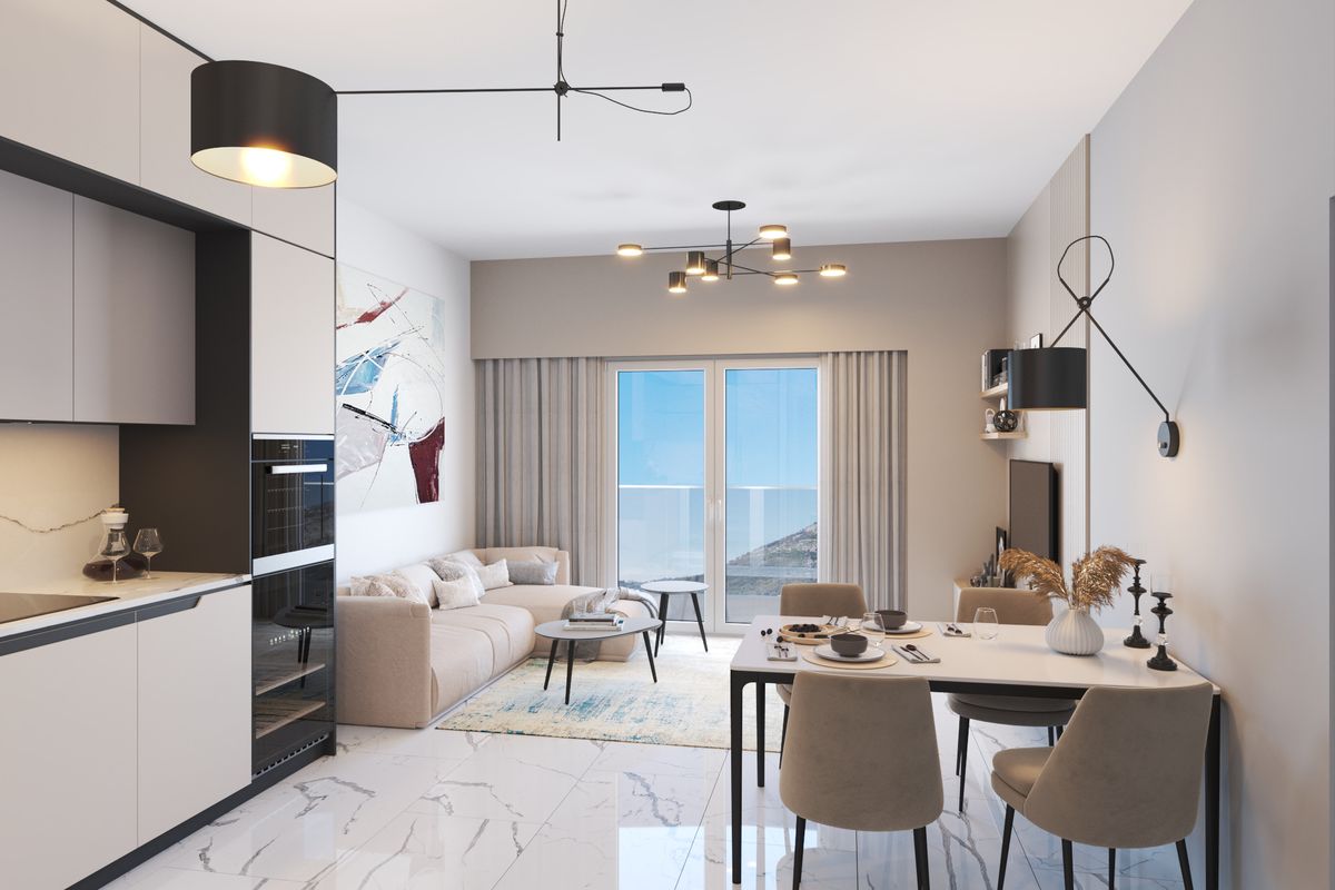 Apartment #60 Emerald Residence, interior 3D visualization, Bar, Montenegro (2 of 14)