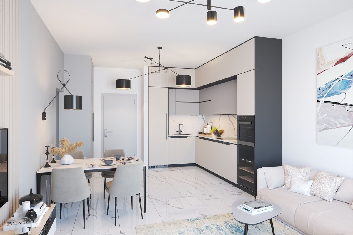 Apartment #60 Emerald Residence, interior 3D visualization, Bar, Montenegro (3 of 14)