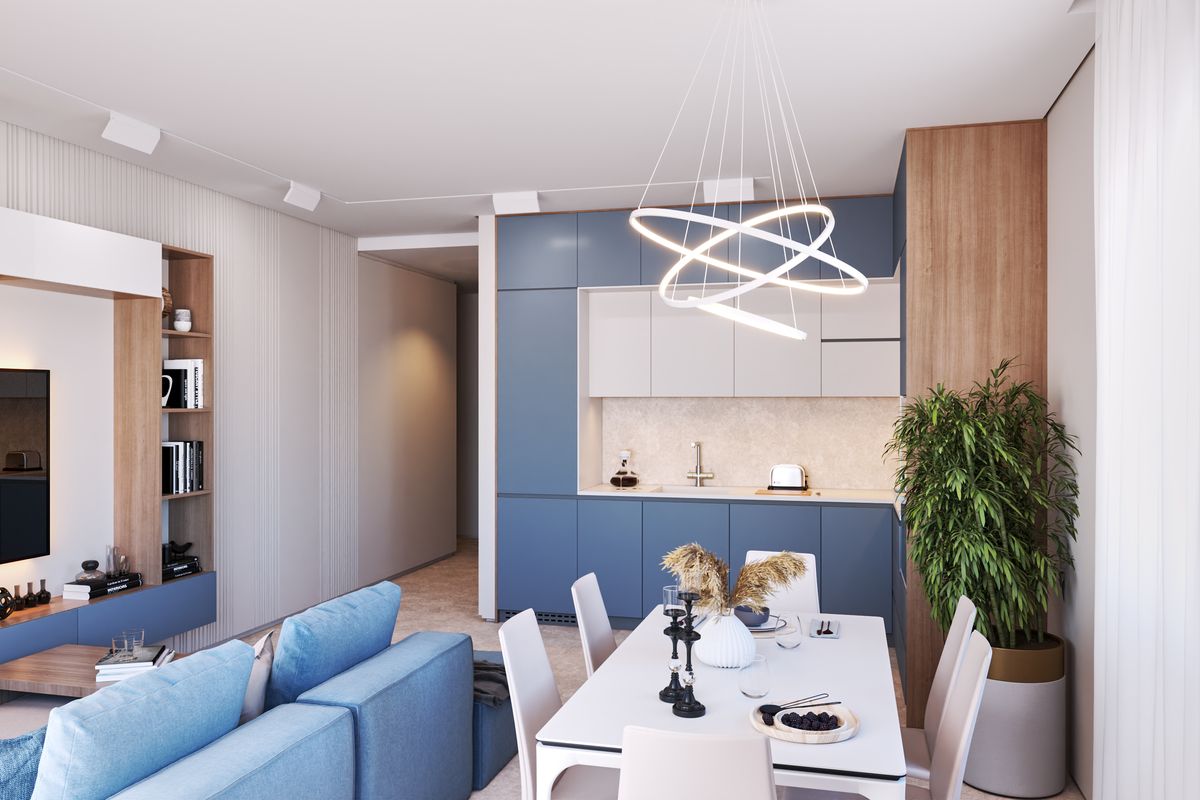 Apartment Belveder D-42, interior 3D visualization, Bečići, Montenegro (5 of 27)