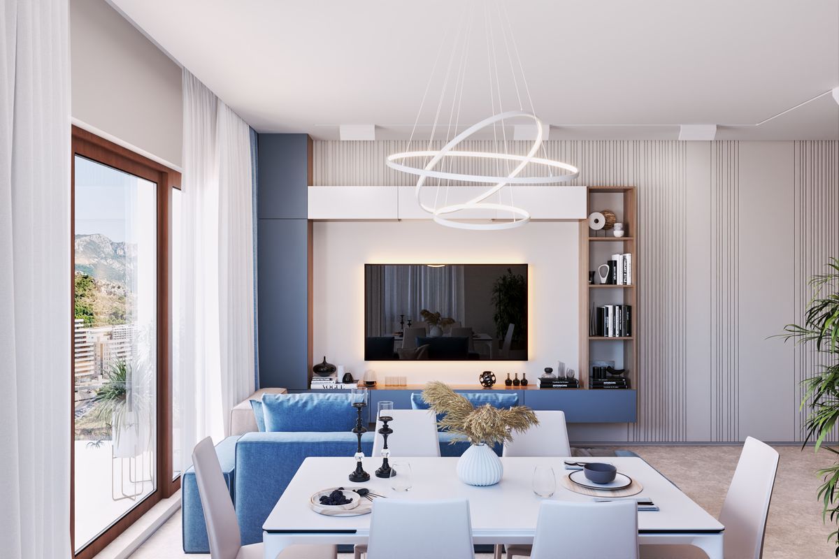 Apartment Belveder D-42, interior 3D visualization, Bečići, Montenegro (6 of 27)