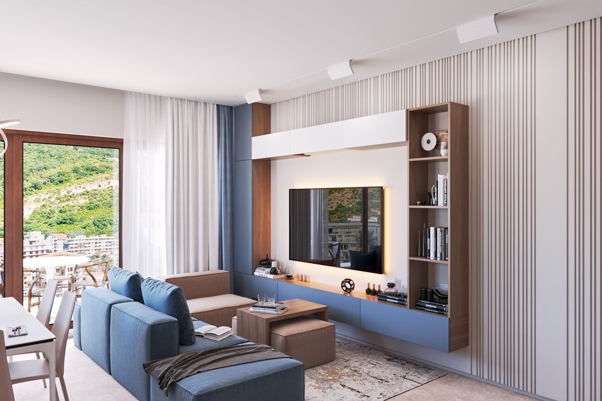 Apartment Belveder D-42, interior 3D visualization, Bečići, Montenegro (7 of 27)
